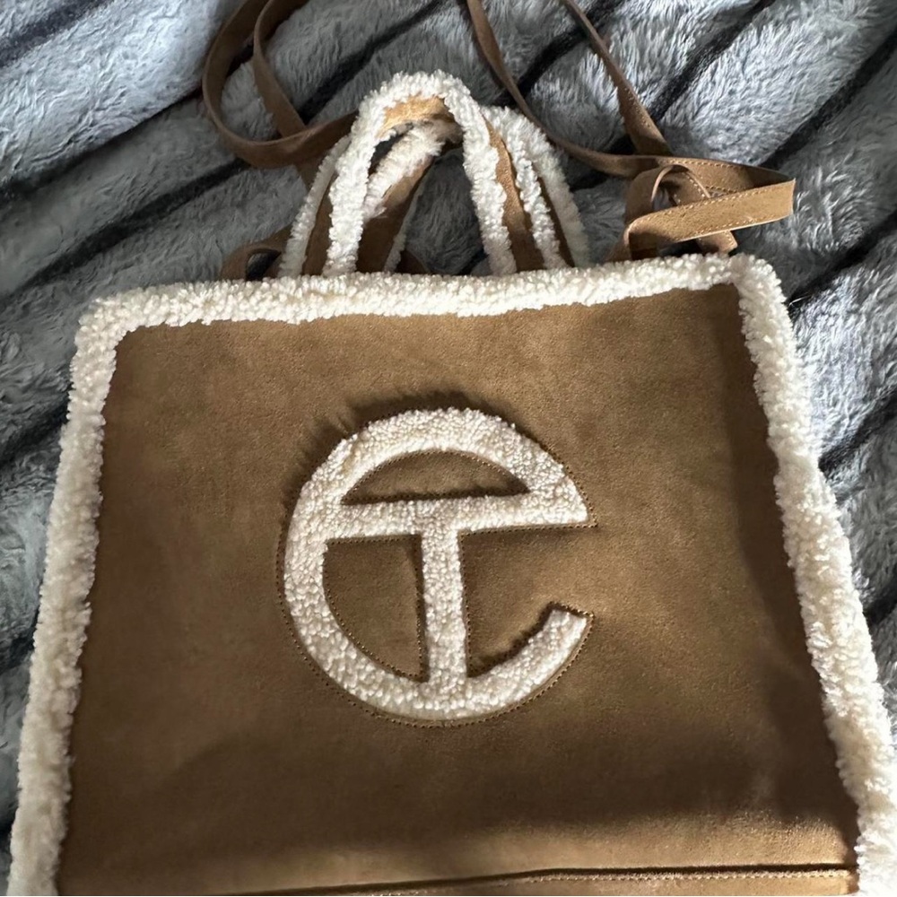 Telfar Tan Shearling Tote Bag